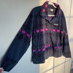 Columbia half button Aztec print fleece